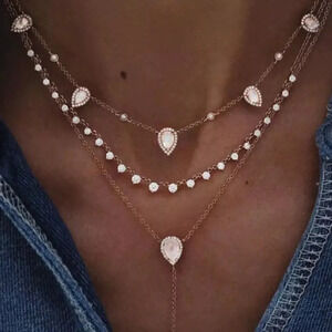 NEW! Dainty Boho Minimalist Gold Layered Necklace/ Y-Necklace